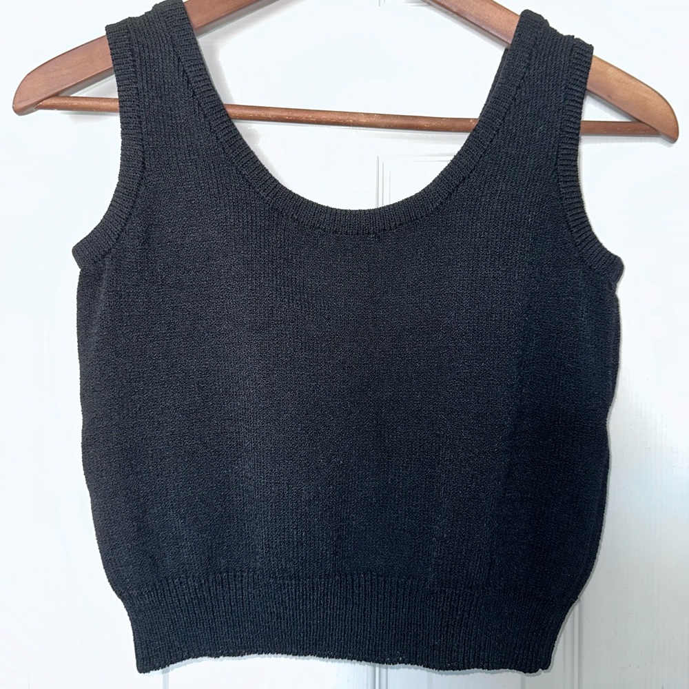 St. John Separates by Marie Gray Knit Tank Size Petite Black